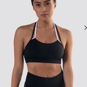 Black Claudia Single Strap Sports Bra